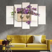 Лавандула - декорация със сърца - картина пано за стена - Thumbnail 3