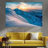 Изгрев над снежни върхове - картина пано за стена - Thumbnail 1