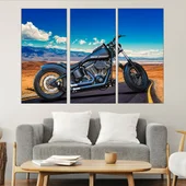 Колаж с мотоциклет харли дейвидсън - картина пано за стена - Thumbnail 2