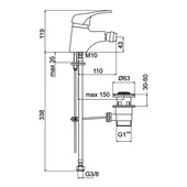Смесител за биде с автоматичен сифон стоящ FORMA VITA - Thumbnail 2