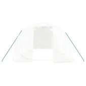 Оранжерия със стоманена рамка бяла 12 м² 4x3x2 м - Thumbnail 3