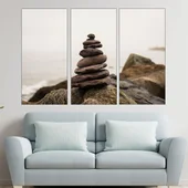 Балансирани камъни на брега - картина пано за стена - Thumbnail 2