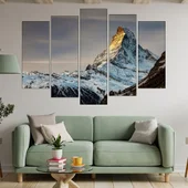 Матерхорн огрят от слънцето - картина пано за стена - Thumbnail 3