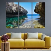 Скалист морски бряг - картина пано за стена - Thumbnail 2