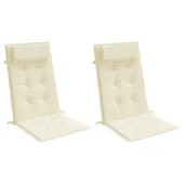 Възглавници за столове с облегалка 2 бр кремави Оксфорд плат - VL361880 - Thumbnail 3