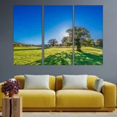 Вековно дърво в поляна - картина пано за стена - Thumbnail 2