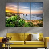 Живописен изгрев на брега на океана - картина пано за стена - Thumbnail 2