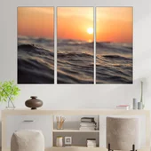 Изгрев над морски вълни - картина пано за стена - Thumbnail 2