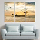 Рибар в езерото - картина пано за стена - Thumbnail 2