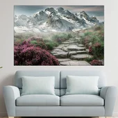 Каменна пътека в Алпите - картина пано за стена - Thumbnail 1