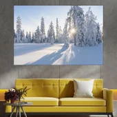 Снежна горска поляна - картина пано за стена - Thumbnail 1
