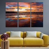 Изгрев над езеро в Япония - картина пано за стена - Thumbnail 2