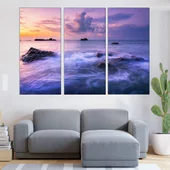Живописен изгрев на океанския плаж - картина пано за стена - Thumbnail 2