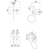 Стенен смесител с душ за вграждане Блейк INTER CERAMIC - Thumbnail 2