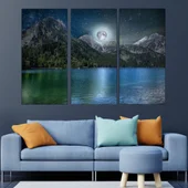 Езеро на лунна светлина - картина пано за стена - Thumbnail 2