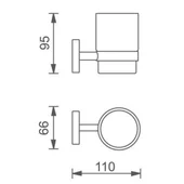 Поставка за четки за зъби Елла хром и черно INTER CERAMIC - Thumbnail 2