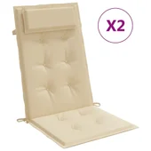 Възглавници за стол с висока облегалка 2 бр бежови Оксфорд плат - VL361883 - Thumbnail 2