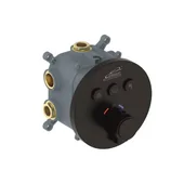 Месингов смесител за вграждане с термостат черен мат INTER CERAMIC - Thumbnail 1