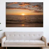 Облаци и залез над открито море - картина пано за стена - Thumbnail 1