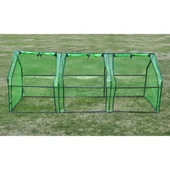 Парник с 3 врати - 240 х 90 х 90 см - зелен - Thumbnail 2