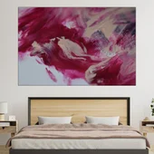 Картина с бели и червени бои - картина пано за стена - Thumbnail 1