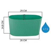 Саксия за балкон 29x15.4x14.8 см зелена SERINOVA - Thumbnail 2