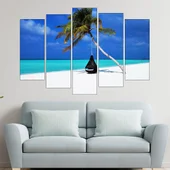 Палма на плажа - картина пано за стена - Thumbnail 3