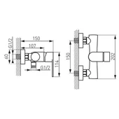 Стенен смесител за душ Algeo - FERRO - Thumbnail 2