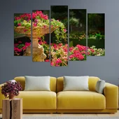 Градина с цъфнали цветя - картина пано за стена - Thumbnail 3