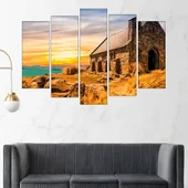 Каменна църква край езерото - картина пано за стена - Thumbnail 3