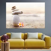 Баланс от камъни и цвете - картина пано за стена - Thumbnail 1