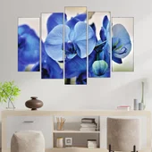 Сини орхидеи отблизо - картина пано за стена - Thumbnail 3