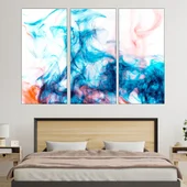 Абстракция - синьо и оранжево мастило - картина пано за стена - Thumbnail 2