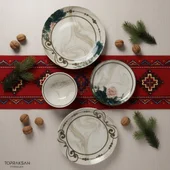 Порцеланов сервиз за хранене 24 части Мраморен романс TOPRAKSAN - Thumbnail 1