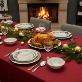 Порцеланов сервиз за хранене 24 части Мраморен романс TOPRAKSAN - Thumbnail 5