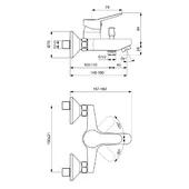 Стенен смесител за вана/душ Scorpio VIDIMA - Thumbnail 2