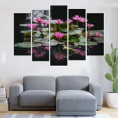 Цъфнали розови лотоси - картина пано за стена - Thumbnail 3