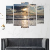 Облаци и слънце над морето - картина пано за стена - Thumbnail 3
