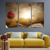 Абстракция дете и книга - картина пано за стена - Thumbnail 2