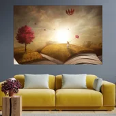 Абстракция дете и книга - картина пано за стена - Thumbnail 1