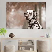 Портрет на далматинец в снега - картина пано за стена - Thumbnail 1