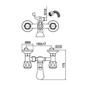 Стенен смесител за вана/душ Siena FORMA VITA - Thumbnail 2