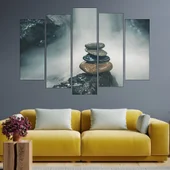 Баланс от камъни и водопад - картина пано за стена - Thumbnail 3