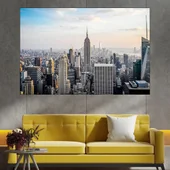 Ню Йорк - птичи поглед над Манхатън - картина пано за стена - Thumbnail 1