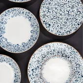 Порцеланов сервиз за хранене 24 части Сини шарки FARIKA - Thumbnail 1