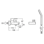 Смесител за вана/душ с акс  l20 - ROCA - Thumbnail 3