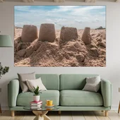 Детски пясъчен замък - картина пано за стена - Thumbnail 1