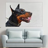 Близък кадър на доберман - картина пано за стена - Thumbnail 1
