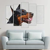 Близък кадър на доберман - картина пано за стена - Thumbnail 3