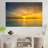 Ефектен залез над водата - картина пано за стена - Thumbnail 1